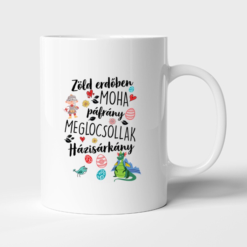 Zölderdőben moha páfrány Bögre