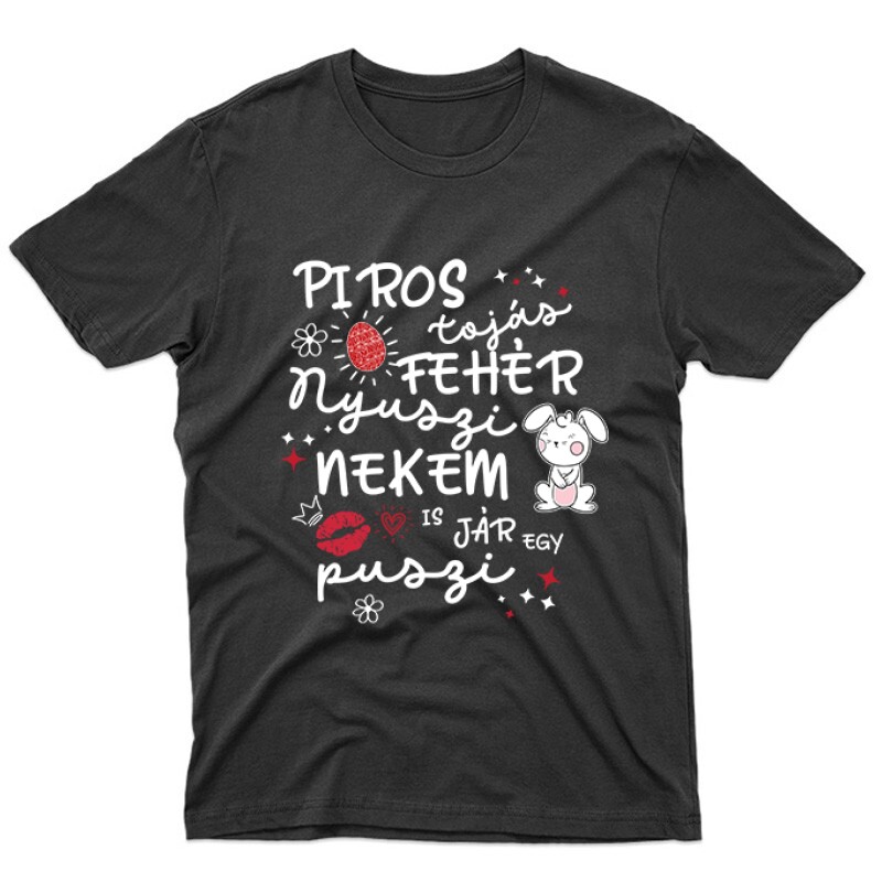 Piros Tojás, Fehér Nyuszi Unisex Póló