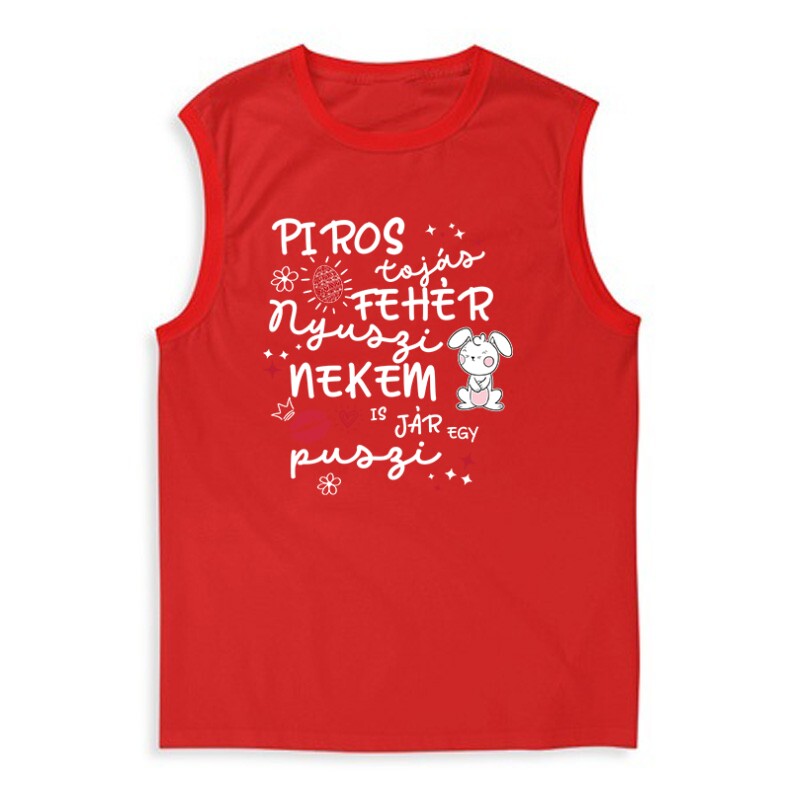 Piros Tojás, Fehér Nyuszi Férfi Trikó