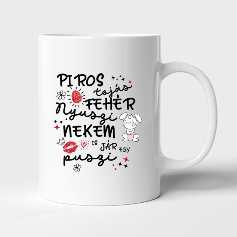 Piros Tojás, Fehér Nyuszi Bögre