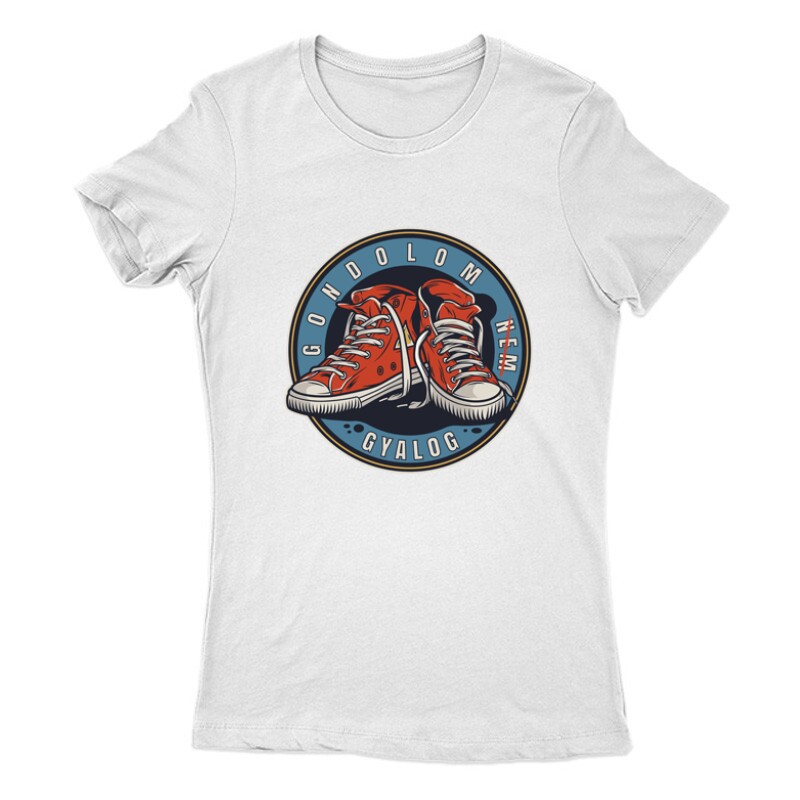 Gondolom nem gyalog kör logó Női Póló