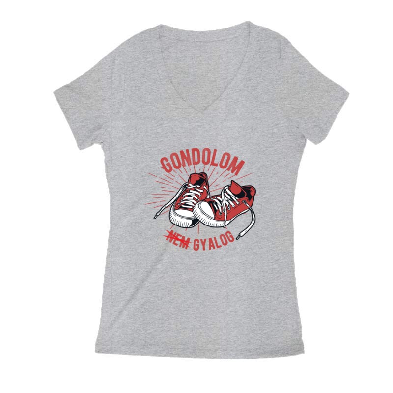 Gondolom nem gyalog retro Női V Kivágott póló