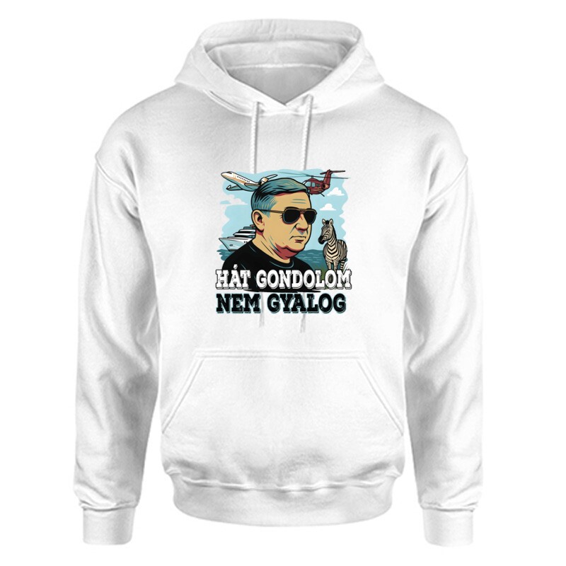 Gondolom nem gyalog (Lölő&zebra) Unisex Kapucnis Pulcsi
