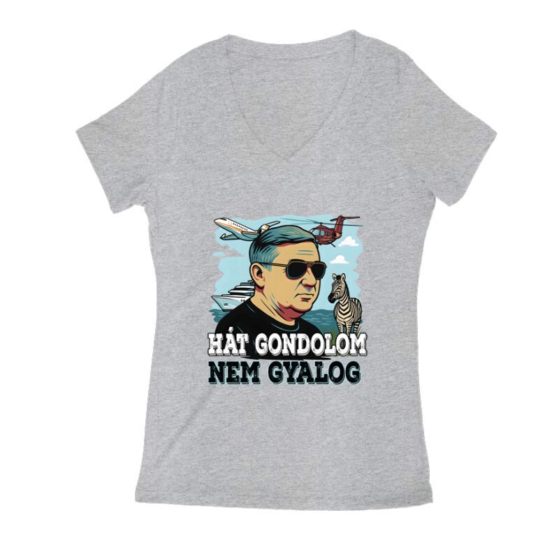 Gondolom nem gyalog (Lölő&zebra) Női V Kivágott póló
