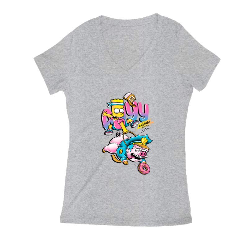 Bart caramba Női V Kivágott póló