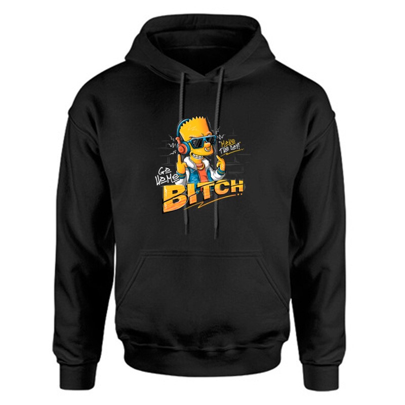 Bart Go home Bitch Unisex Kapucnis Pulcsi