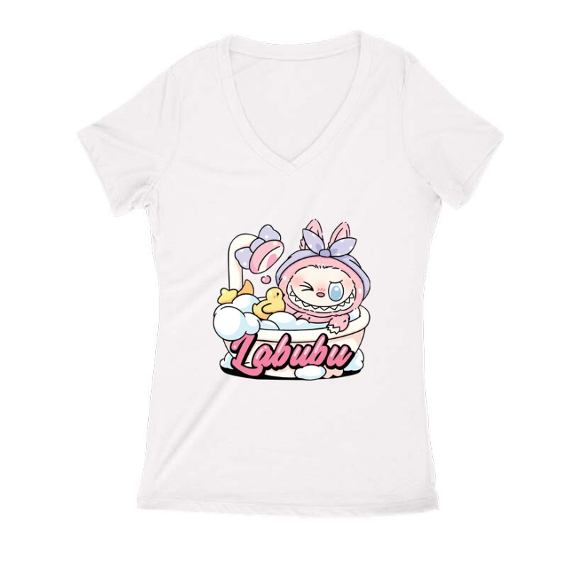 Fürdő Labubu Női V Kivágott póló