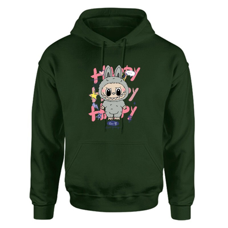 Happy Labubu Unisex Kapucnis Pulcsi