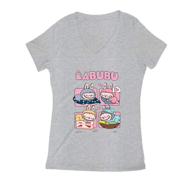 Alvó labubuk 3 Női V Kivágott póló