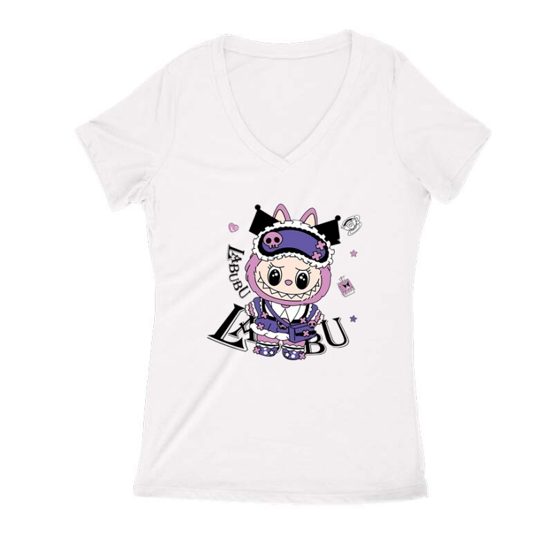 Kuromi Labubu Női V Kivágott póló