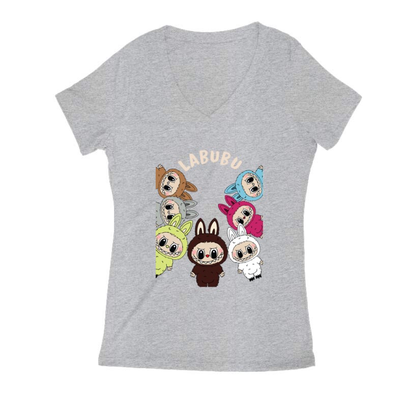 Laubu Karakterek Női V Kivágott póló
