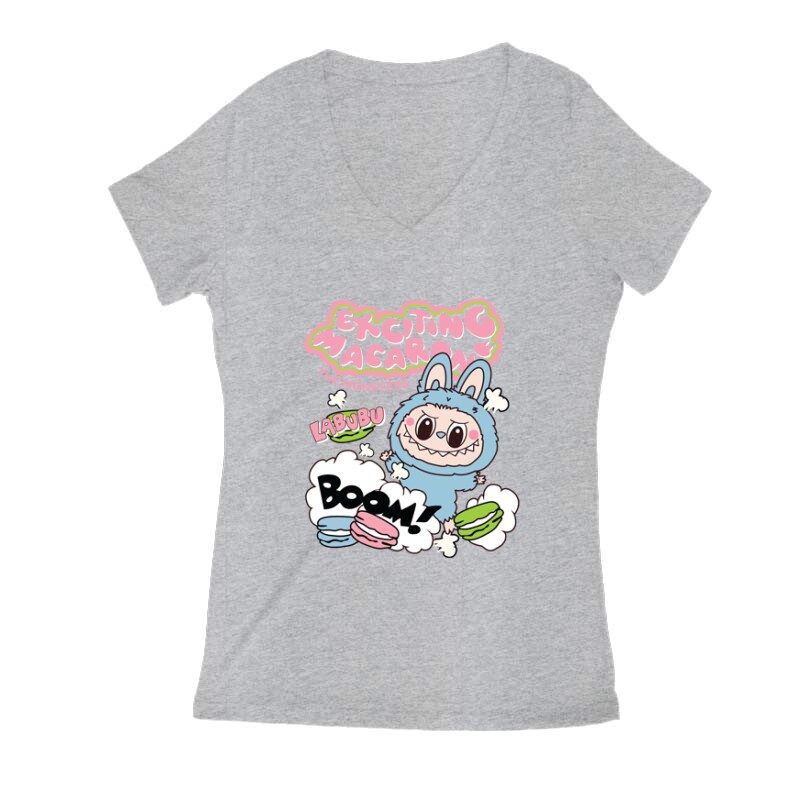 Labubu Monster Exciting Női V Kivágott póló