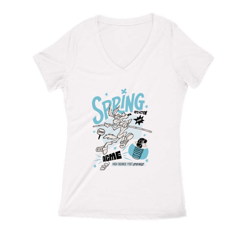 High Bounce Foot Springs Női V Kivágott póló