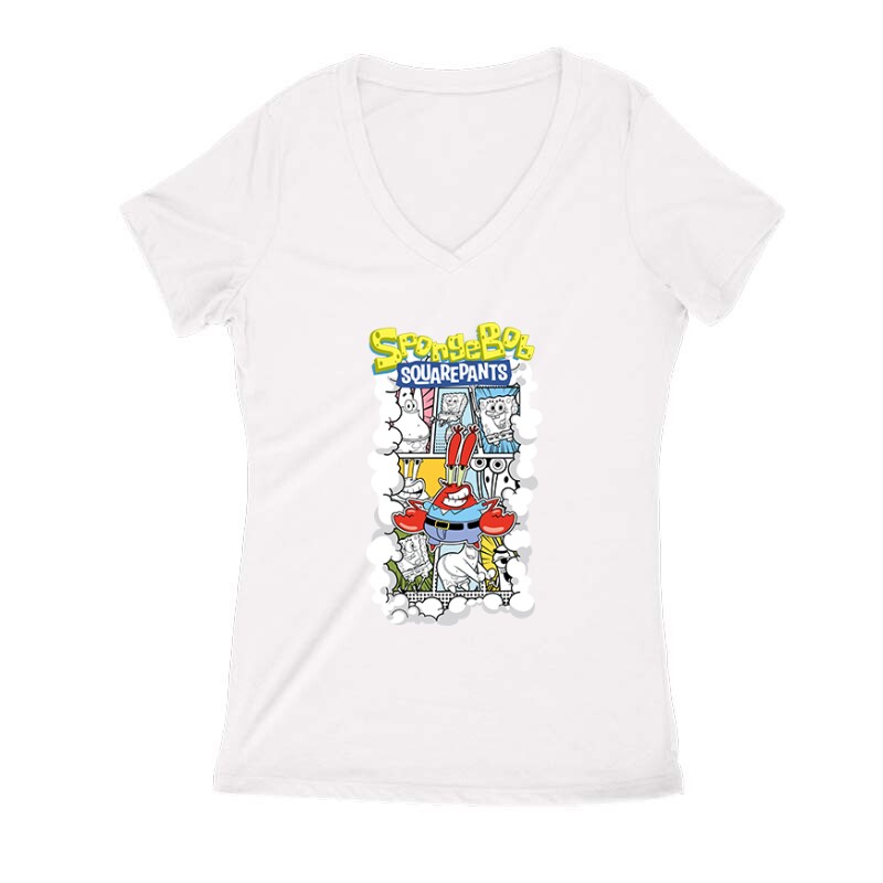 Sponge Bob - Mr Krabi Női V Kivágott póló