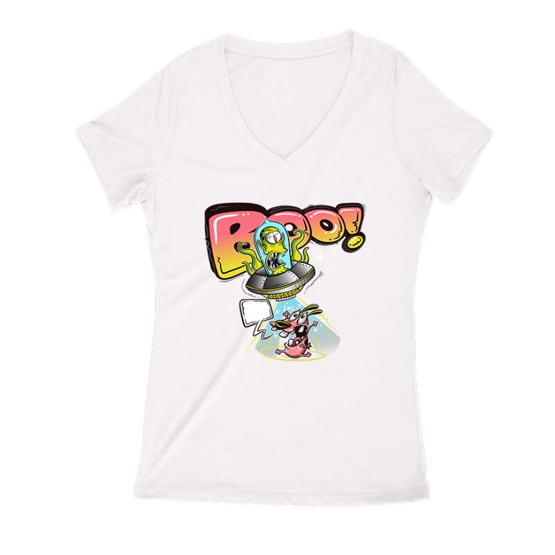 Bátor, a gyáva kutya – Boo Női V Kivágott póló