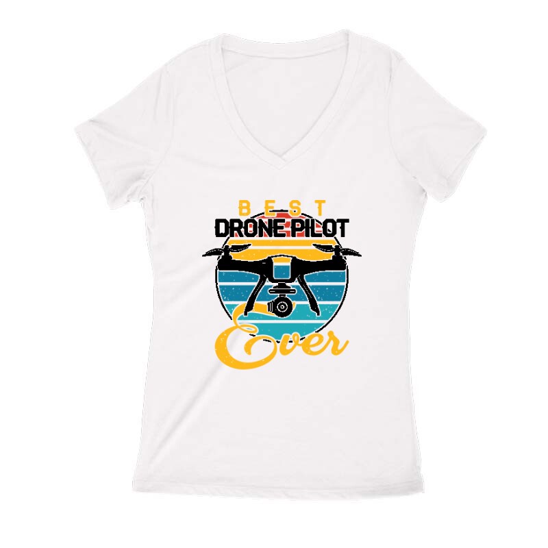 Drón - Best Drone Pilot Női V Kivágott póló