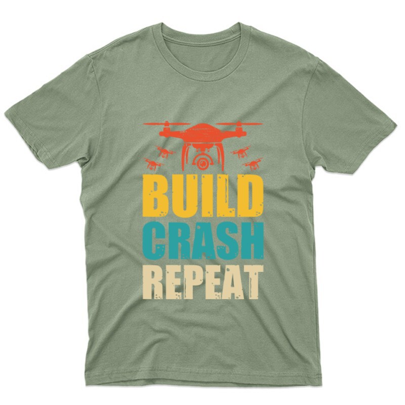 Drón - Build,Crash, Repeat Unisex Póló