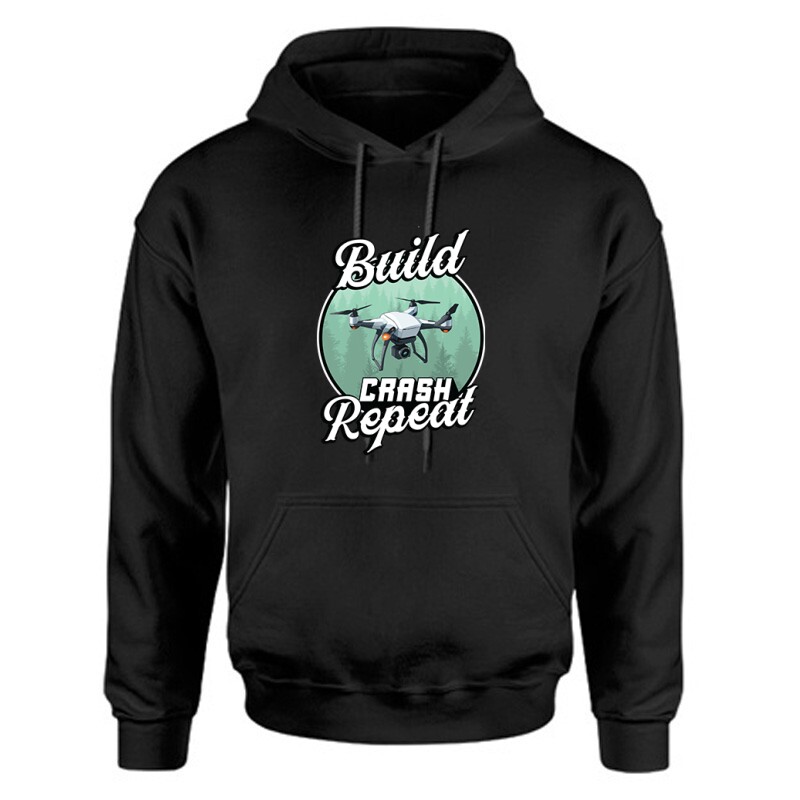 Drón – Build, Crash, Repeat_2 Unisex Kapucnis Pulcsi