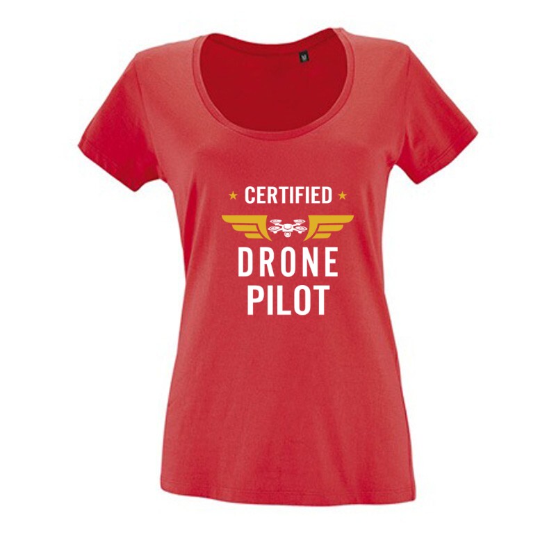 Drón - Certified Drone Pilot Női O Nyakú Póló