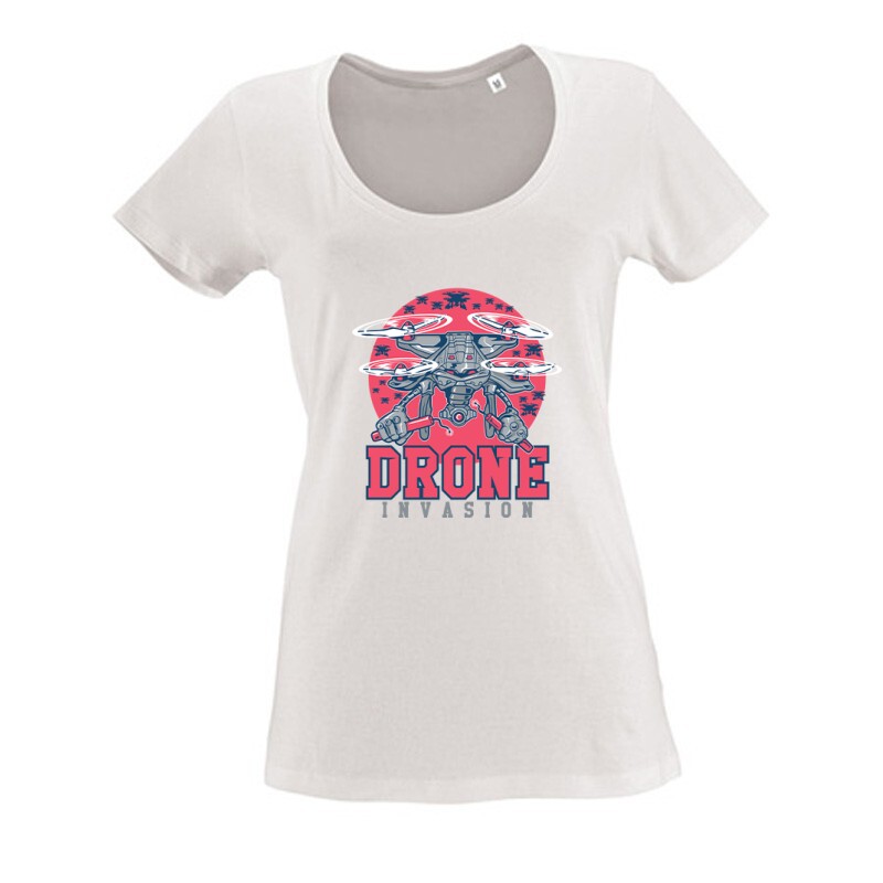 Drón - Drone Invasion Női O Nyakú Póló