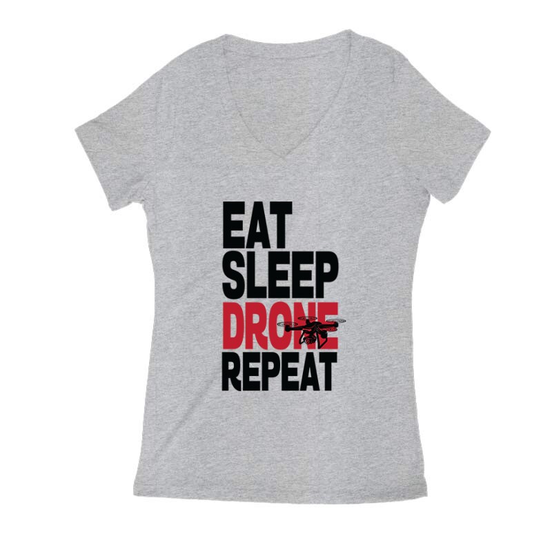 Drón - Eat Sleep Drone Repeat Női V Kivágott póló