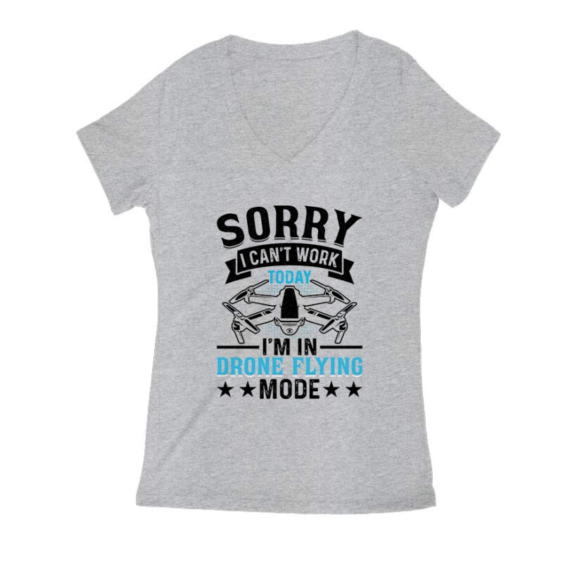 Drón - I Can't work today Női V Kivágott póló
