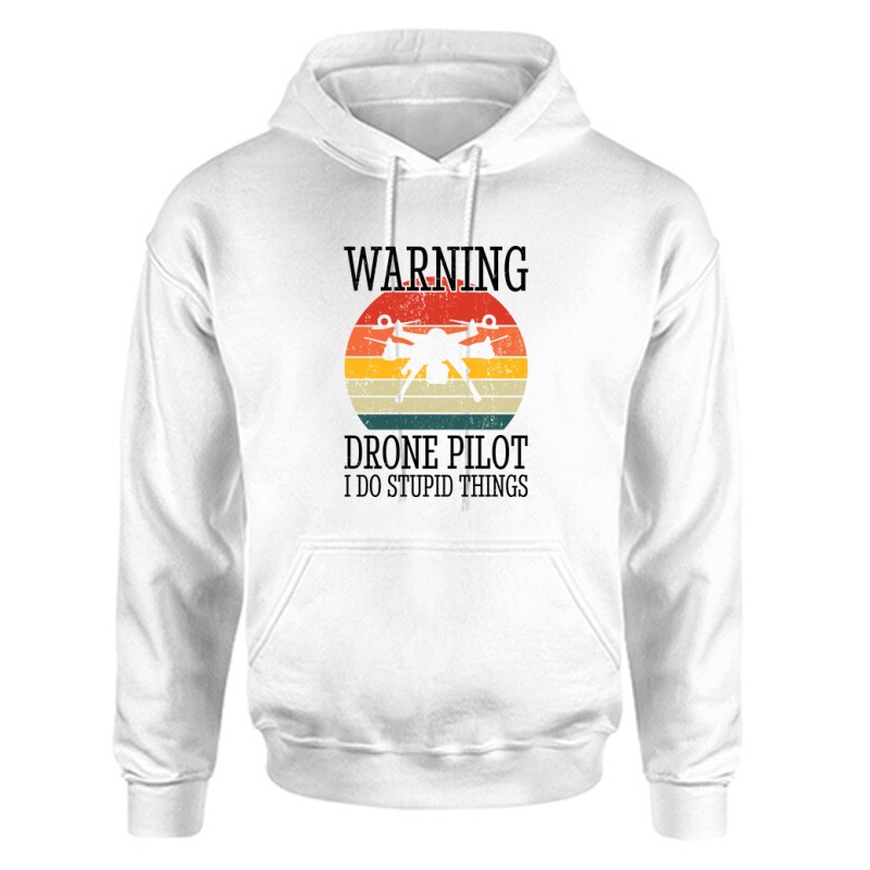Drón - Warning Unisex Kapucnis Pulcsi