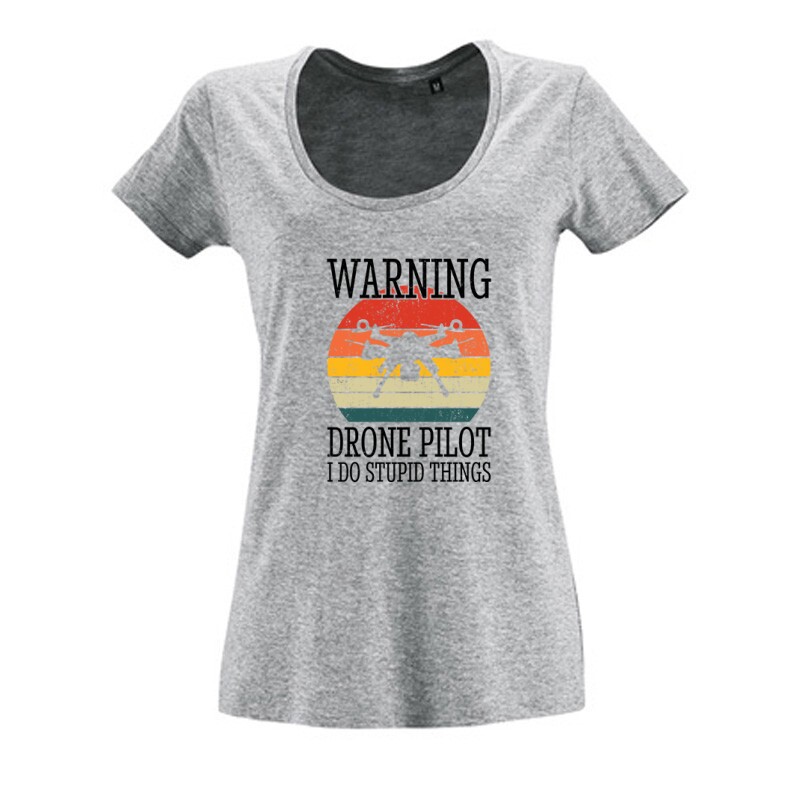 Drón - Warning Női O Nyakú Póló