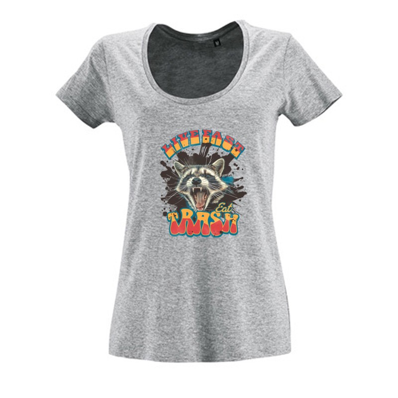 Live Fast Eat Trash Női O Nyakú Póló