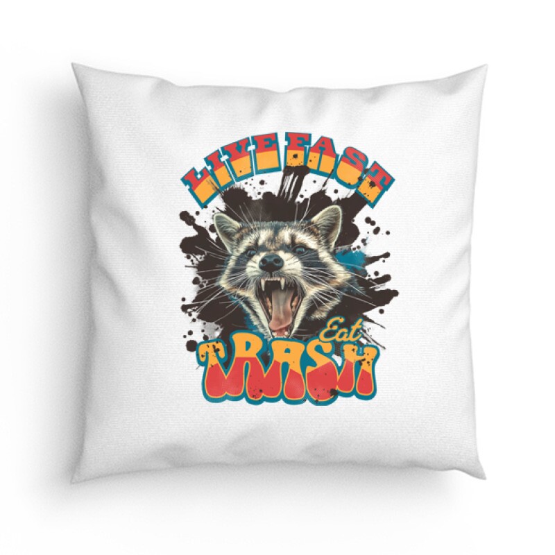 Live Fast Eat Trash Párna