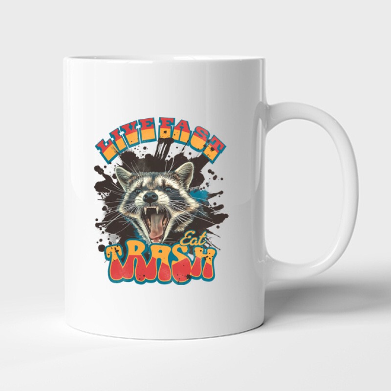 Live Fast Eat Trash Bögre