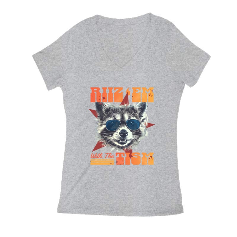 Rizz Em With the Tism Női V Kivágott póló