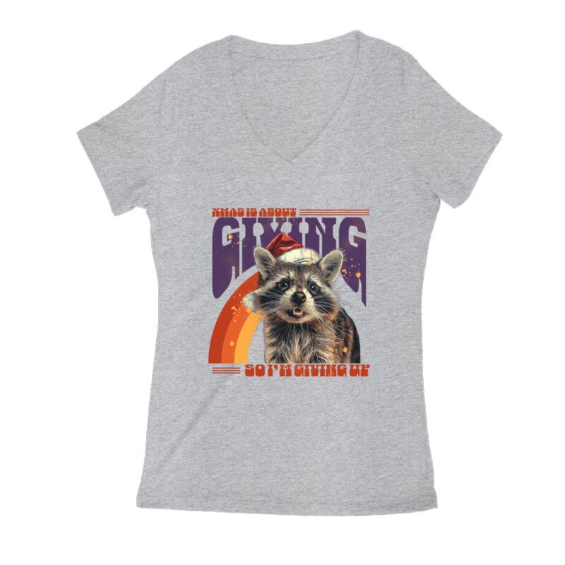 Xmas is About Giving, So I am Giving-up Női V Kivágott póló