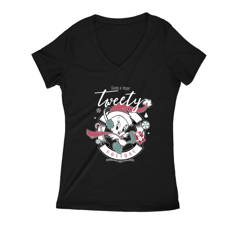 Have A Very Tweety Holiday Női V Kivágott póló