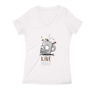 Kávé függő Női V Kivágott póló