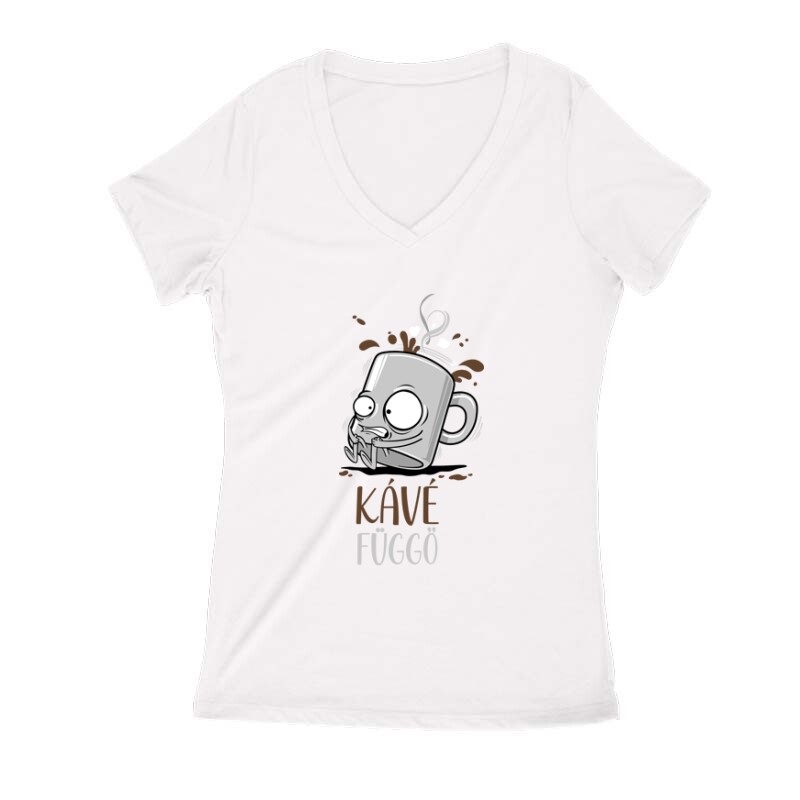 Kávé függő Női V Kivágott póló