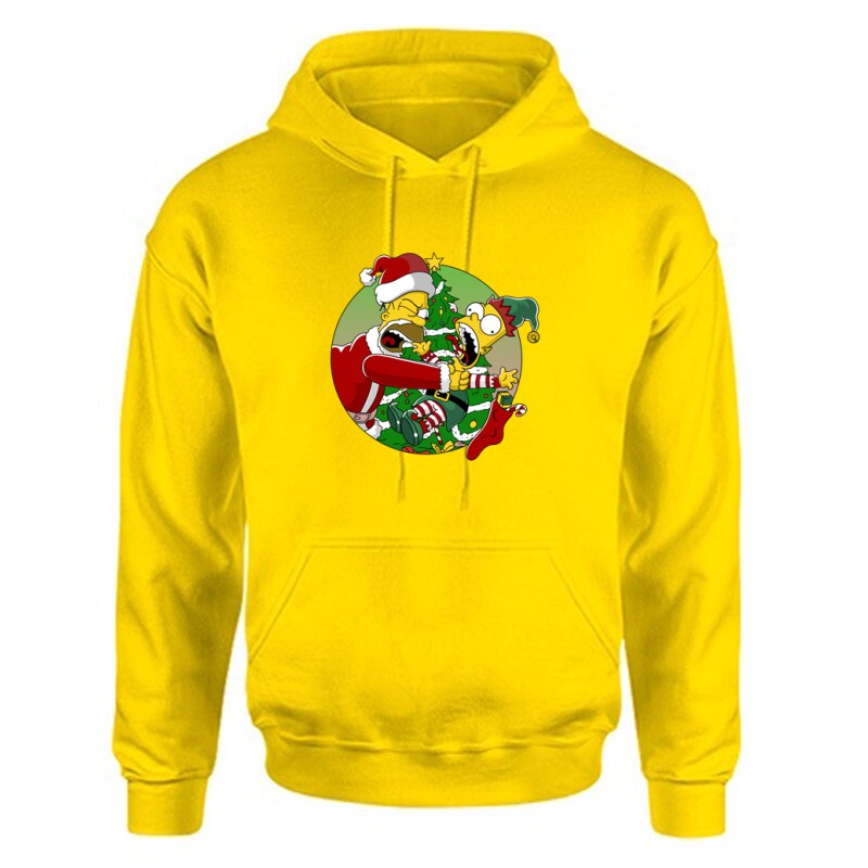 Családi karácsony Bart Simpson Unisex Kapucnis Pulcsi