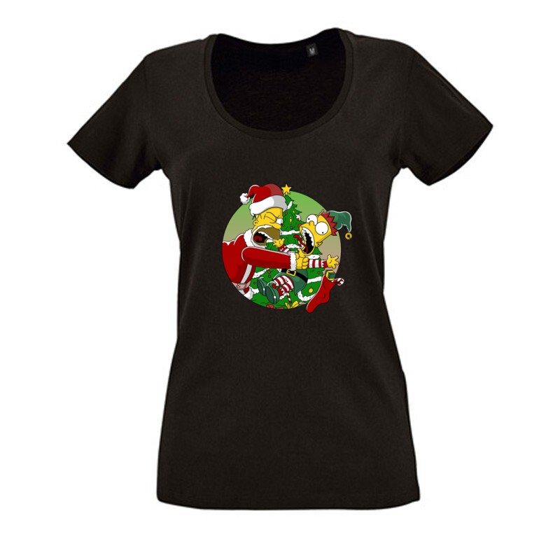 Családi karácsony Bart Simpson Női O Nyakú Póló