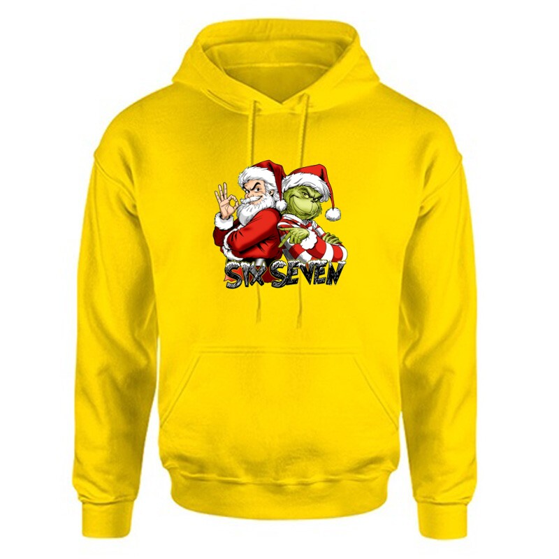 Six seven 67 grinch & Santa Claus Unisex Kapucnis Pulcsi