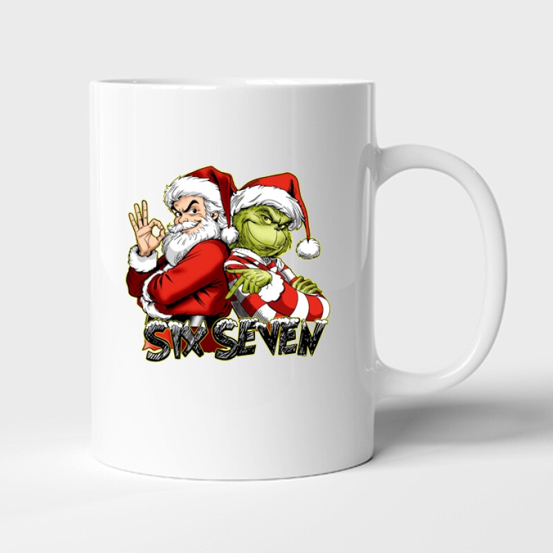 Six seven 67 grinch & Santa Claus Bögre