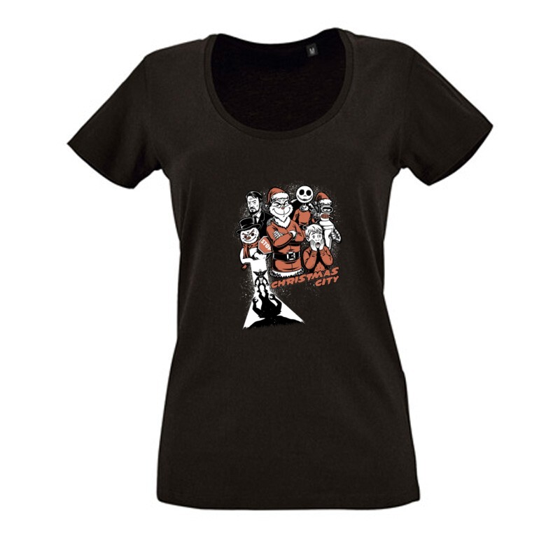 Christmas city Női O Nyakú Póló