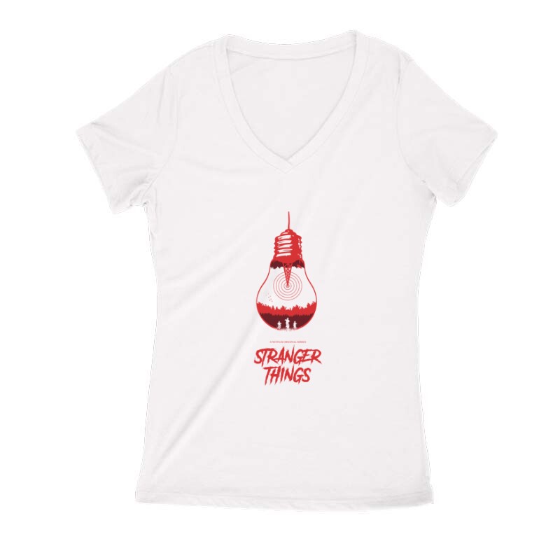 Stranger Things lamp Női V Kivágott póló
