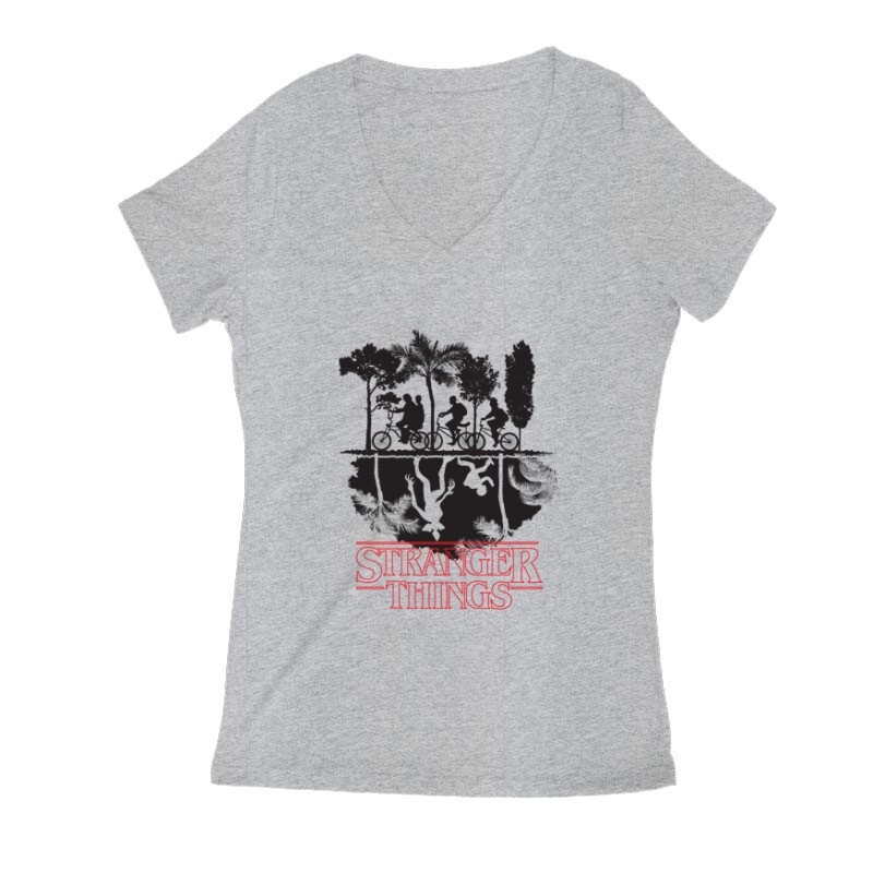 Upside-down Női V Kivágott póló