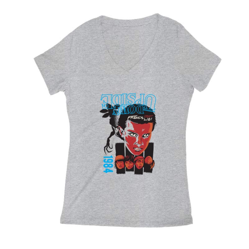 Upside-down 1984 Női V Kivágott póló