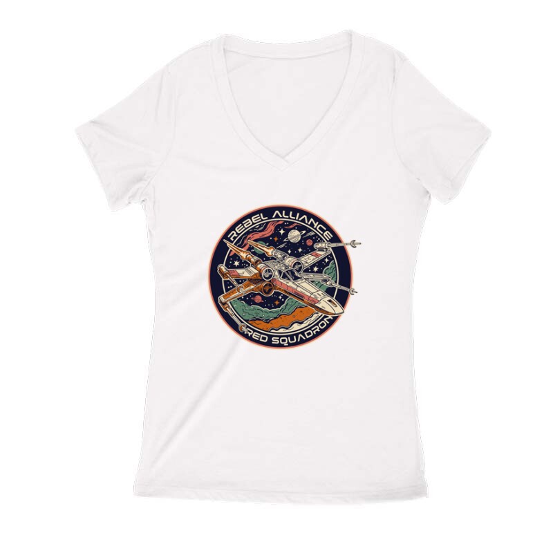 Rebel alliance Red Squadron Női V Kivágott póló