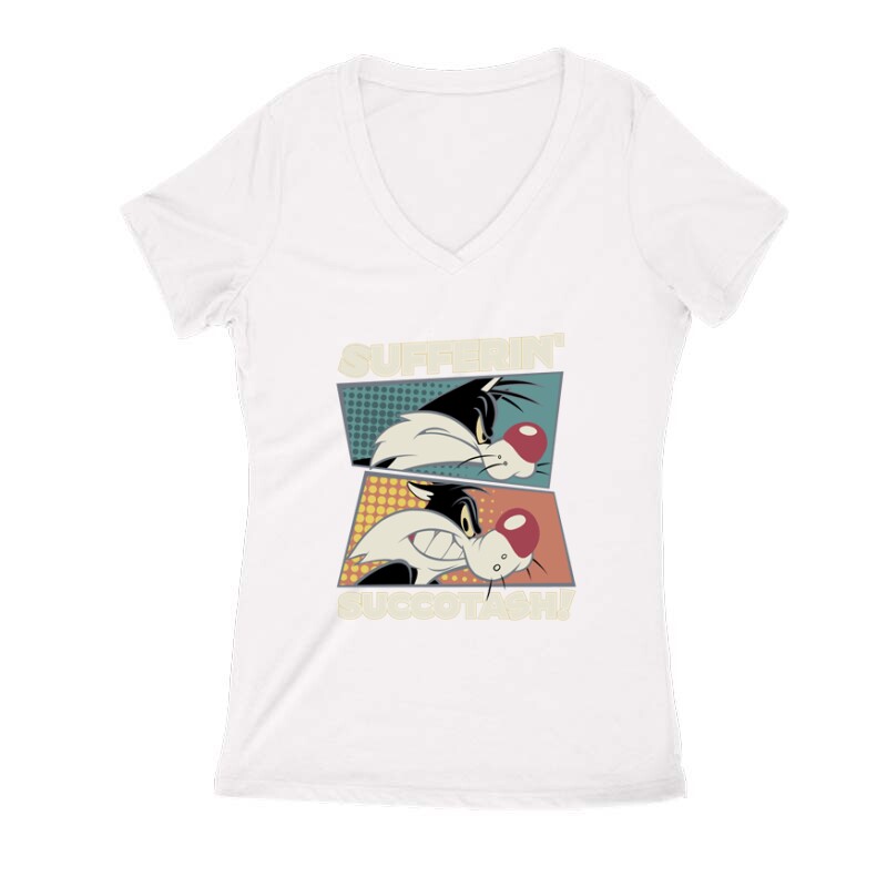 Sufferin Succotash Női V Kivágott póló