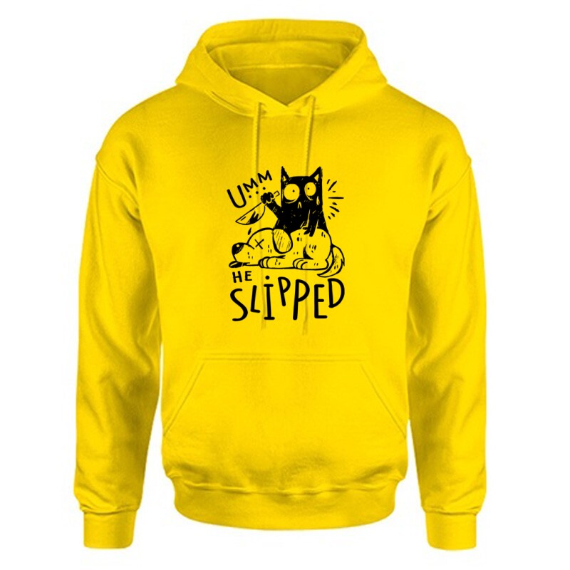 Umm.. He Slipped Unisex Kapucnis Pulcsi