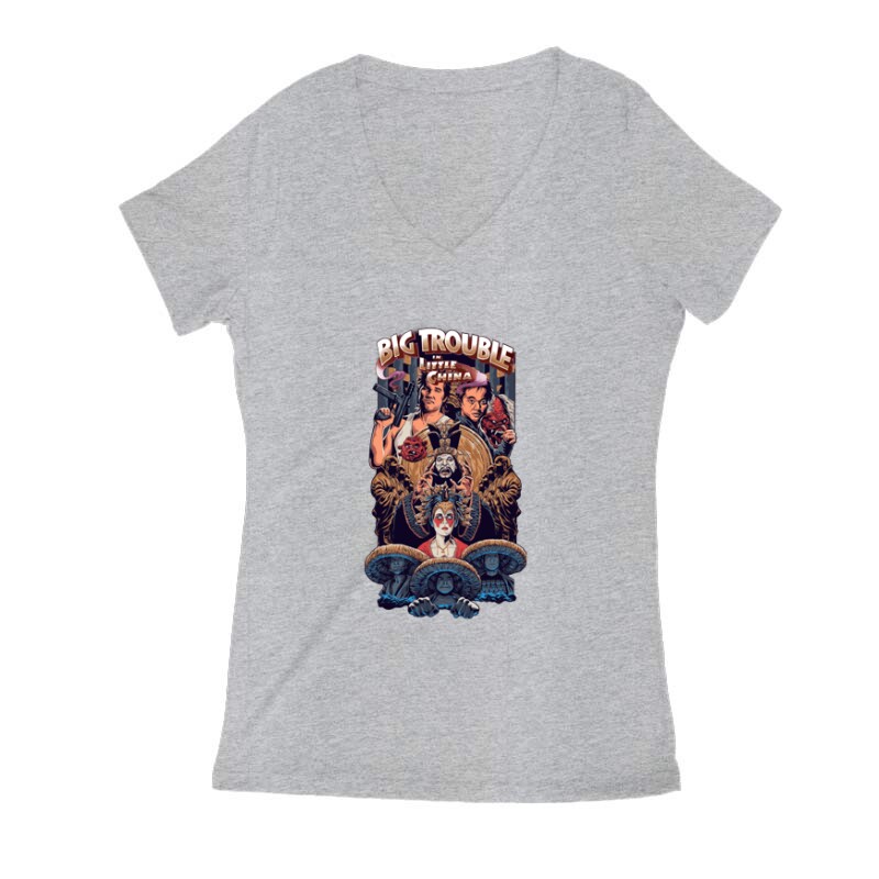 Nagy zűr kis Kínában poster 4 Női V Kivágott póló