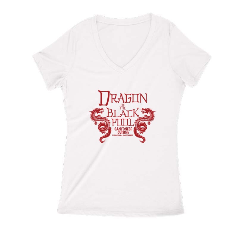 Dragon of the black pool Női V Kivágott póló