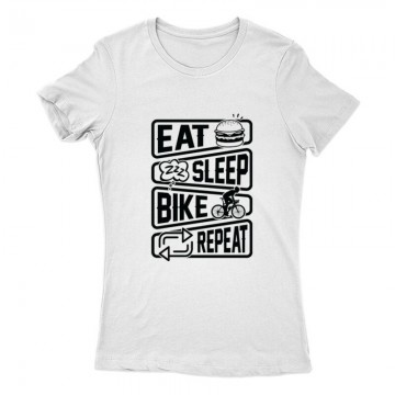 Eat sleep bike repeat Női Póló